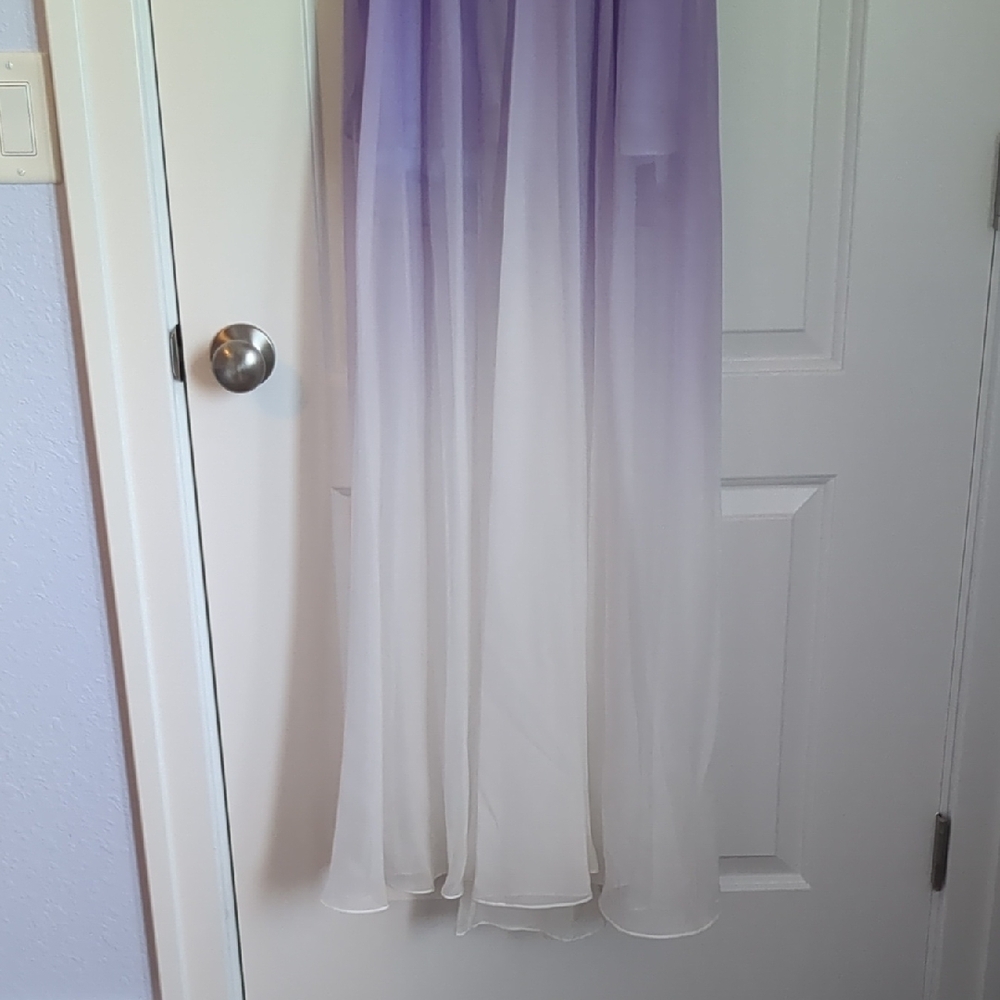 Elegant Purple and White Ombre Strapless Gown - Picture 2 of 11